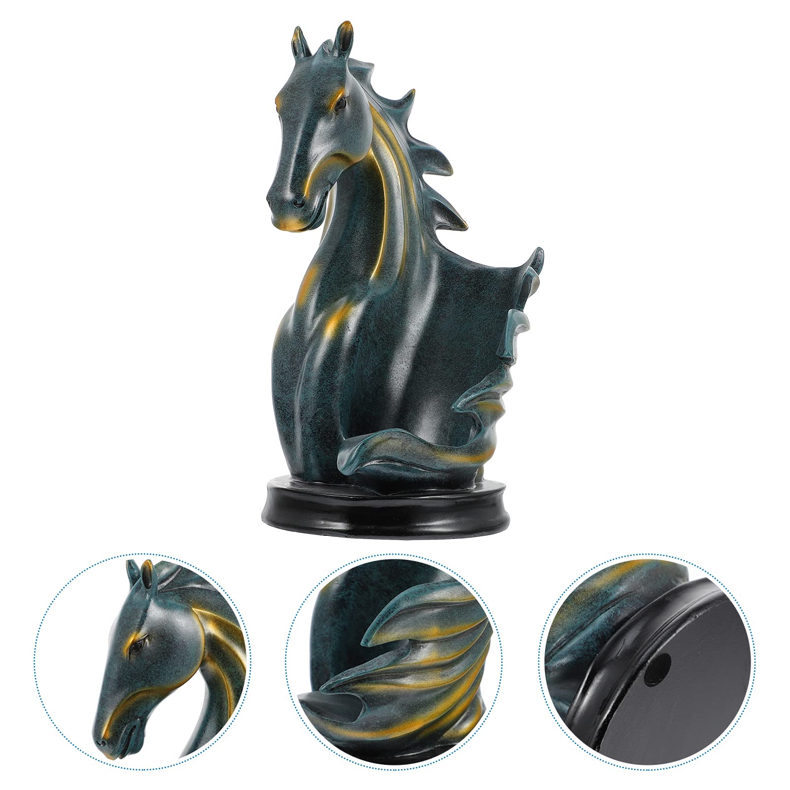 VORCOOL Decorative Wine Bottle Holder Resin Horse Head Display Countertop Tabletop Wine Rack Single Bottle Home Gift Kitchen Gift Wine Shelf