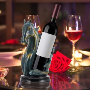 VORCOOL Decorative Wine Bottle Holder Resin Horse Head Display Countertop Tabletop Wine Rack Single Bottle Home Gift Kitchen Gift Wine Shelf