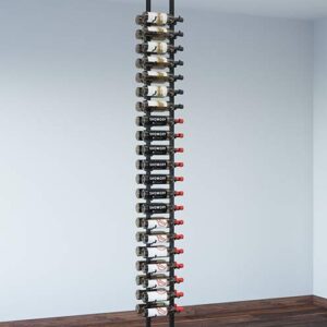 vintageview w series two-sided floating wine rack kit (42 bottles, satin black) stylish modern wine storage with label forward design