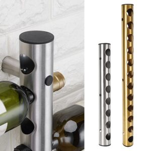 Hztyyier Wine Bottle Holder Vertical Stainless Steel Sturdy Wine Rack for Household Bar Wall Storage Supplies(Silver 8 Holes)