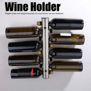 Hztyyier Wine Bottle Holder Vertical Stainless Steel Sturdy Wine Rack for Household Bar Wall Storage Supplies(Silver 8 Holes)