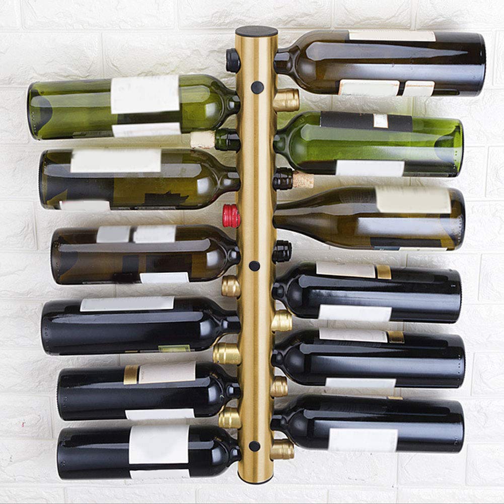 Hztyyier Wine Bottle Holder Vertical Stainless Steel Sturdy Wine Rack for Household Bar Wall Storage Supplies(Silver 8 Holes)