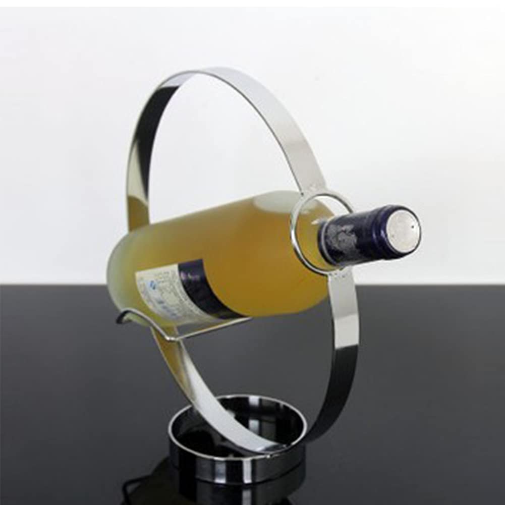 CINGHI LUSSO Bottle Holder Modern Simple Golden Circle Metal Wine Rack Art Ornaments Wine Holder Storage with No Assembly Required