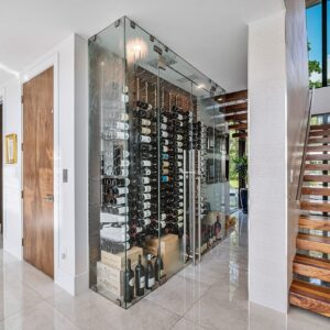 W Series Pro Wine Rack 6 - Single Depth, Metal Wall Mounted Wine Rack - Modern, Easy Access Wine Storage - Space Saving Wine Rack with Storage Capacity (18 Bottles, Brush Nickel)