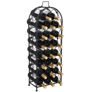 homgarden 23 bottles wine rack stand floor wine holder racks metal arched free standing bottle display stand - no assembly required
