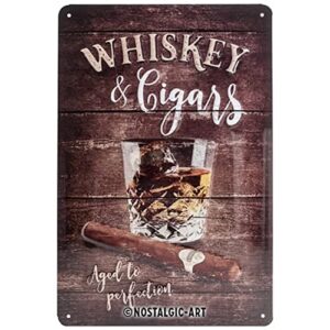 nostalgic-art 22257 open bar-whiskey, tin sign, steel, colourful, 20 x 30 cm