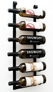 vintageview le rustique 6 bottle wall mounted wine rack stylish modern wine storage with label forward design (matte black, set of 3)