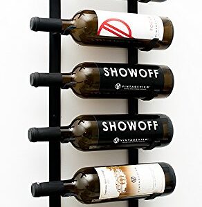 VintageView Le Rustique 6 Bottle Wall Mounted Wine Rack Stylish Modern Wine Storage with Label Forward Design (Matte Black, Set of 3)