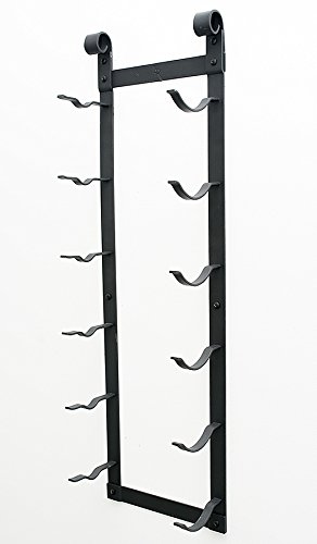 VintageView Le Rustique 6 Bottle Wall Mounted Wine Rack Stylish Modern Wine Storage with Label Forward Design (Matte Black, Set of 3)