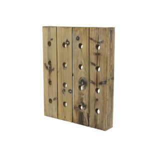 Deco 79 Wood 16 Bottle Wall Wine Rack, 21" x 4" x 25", Brown