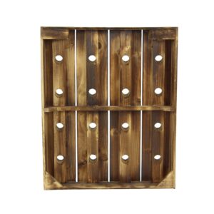 Deco 79 Wood 16 Bottle Wall Wine Rack, 21" x 4" x 25", Brown