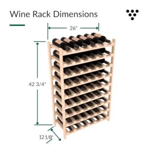 Wine Racks America® Living Series Stackable Wine Rack - Durable and Modular Wine Storage System, Knotty Alder Unstained - Holds 54 Bottles