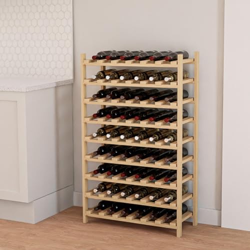 Wine Racks America® Living Series Stackable Wine Rack - Durable and Modular Wine Storage System, Knotty Alder Unstained - Holds 54 Bottles