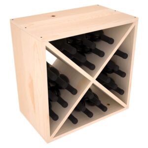 wine racks america living series cube wine rack - durable and modular wine storage system, pine unstained - holds 24 bottles