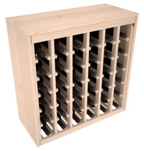 wine racks america living series deluxe wine rack - durable and modular wine storage system, pine unstained - holds 36 bottles