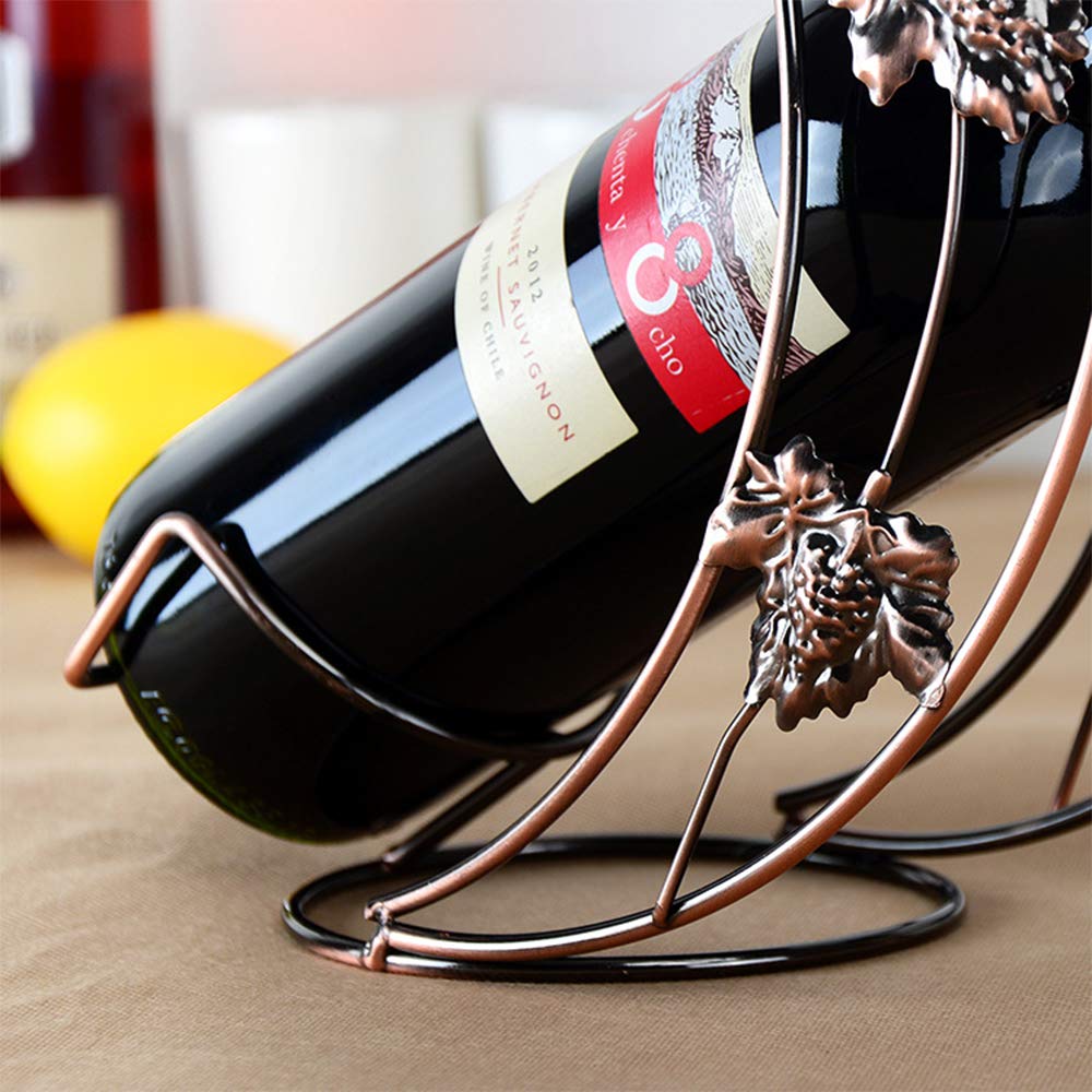SURPRIZON Wine Holder Stand Moom, Tabletop Metal Wine Holder | Freestanding Wine Rack | Single Bottle Countertop Wine Holder for Home Decor & Kitchen Storage Rack