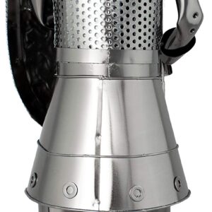 BRUBAKER Wine Bottle Holder 'Knight' - Table Top Metal Sculpture - with Greeting Card