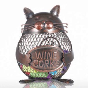 cat wine cork holder rack, wine vino cork collector, display cork storage decorative wine cork container