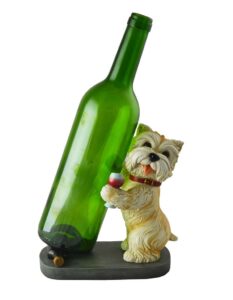 gifts plaza (d) wine bottle holder, home decor and present for housewarming (yorkie dog)