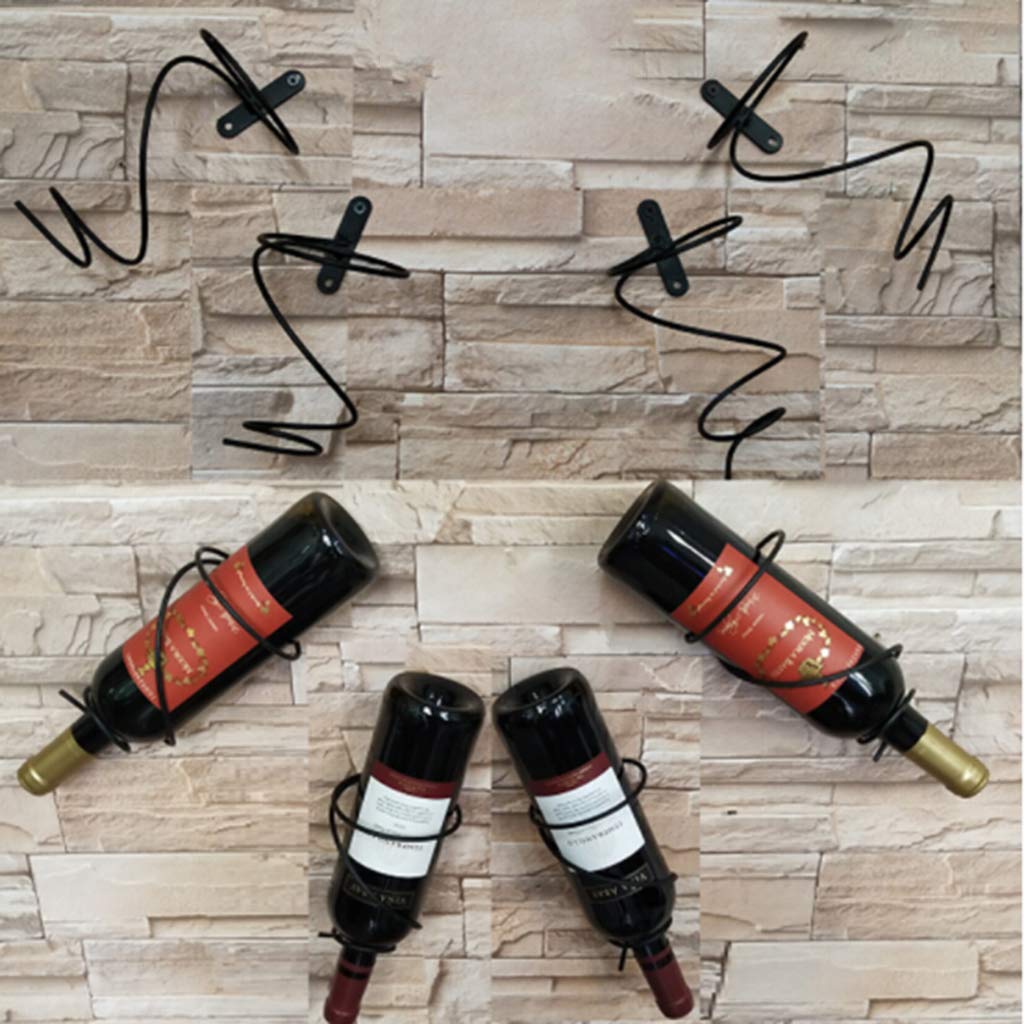 GUSENG Iron Wall Mounted Wine Bottle Rack Holder Display Shelf Kitchen Bar Exhibition Storage Organizer Home Decor