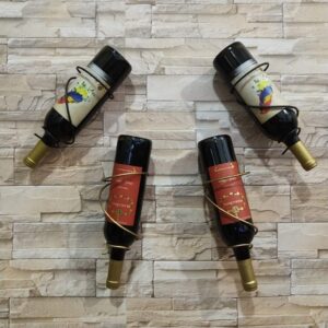 GUSENG Iron Wall Mounted Wine Bottle Rack Holder Display Shelf Kitchen Bar Exhibition Storage Organizer Home Decor
