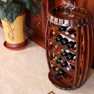 Vintiquewise Large Wooden Barrel Shaped 23 Bottle Wine Rack