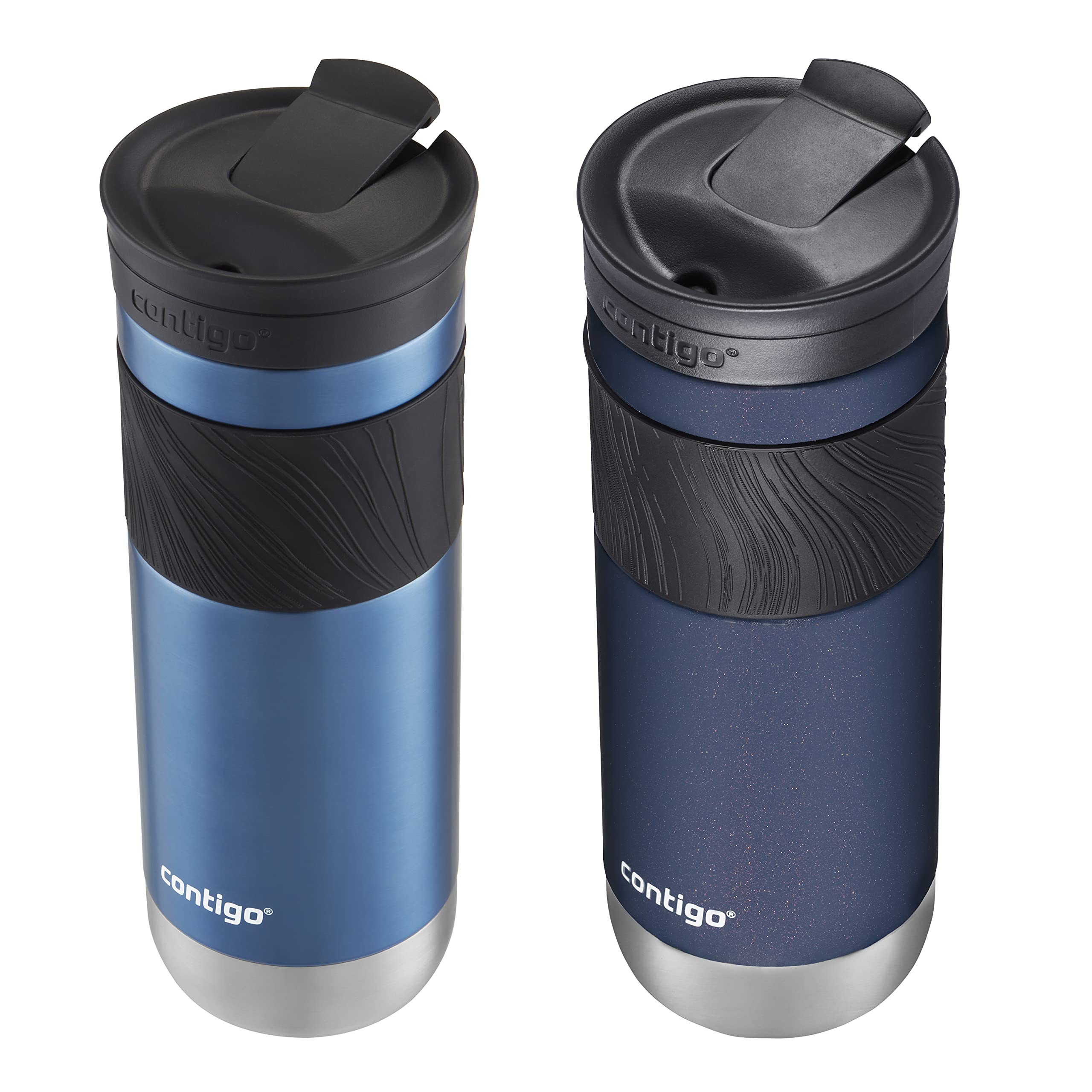 Contigo 20oz Vacuum-Insulated Stainless Steel Leak-Proof Travel Mug, Keeps Drinks Hot/Cold - 2-Pack Blue Corn & Midnight Berry