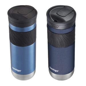 Contigo 20oz Vacuum-Insulated Stainless Steel Leak-Proof Travel Mug, Keeps Drinks Hot/Cold - 2-Pack Blue Corn & Midnight Berry