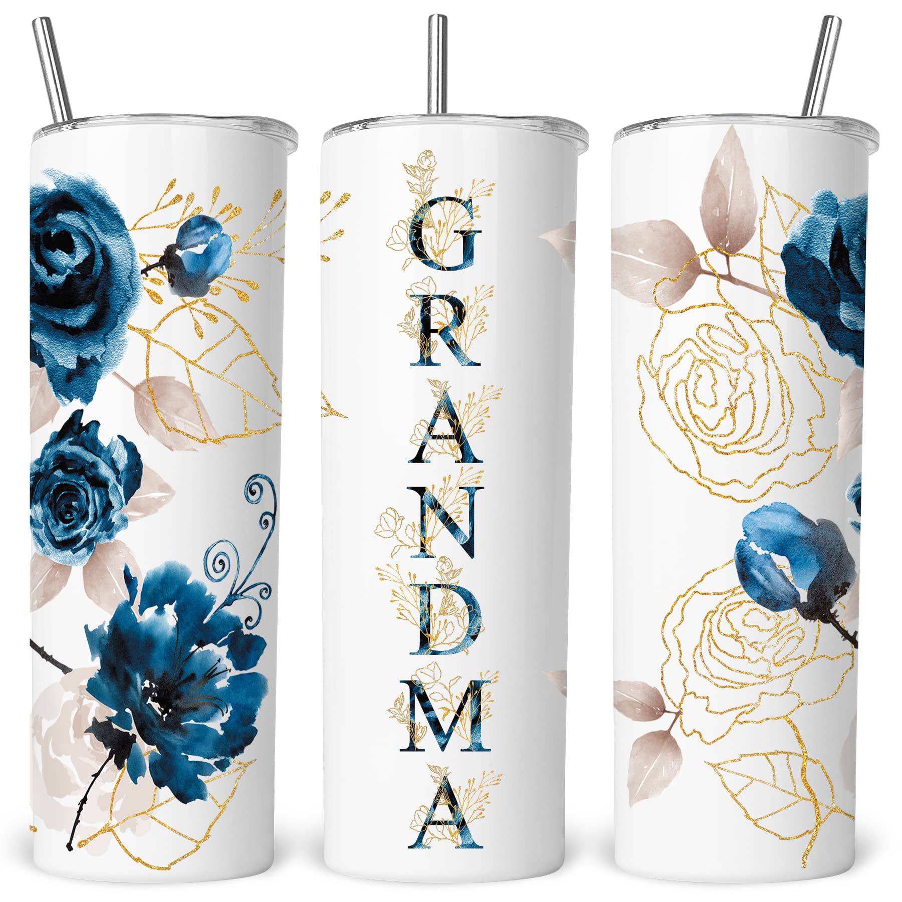 ZOKCC Gifts for Grandma- Best Grandma Stainless Steel Tumbler- Cute Grandma's Mother's Day Birthday Christmas Gifts- Gift for Grammy, Grandmothers, Grandmom from Grandchild Grandson Granddaughter