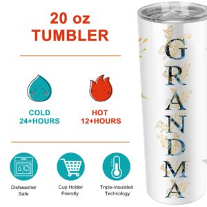 ZOKCC Gifts for Grandma- Best Grandma Stainless Steel Tumbler- Cute Grandma's Mother's Day Birthday Christmas Gifts- Gift for Grammy, Grandmothers, Grandmom from Grandchild Grandson Granddaughter