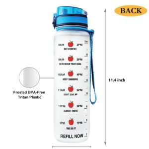 64HYDRO 32oz 1Liter Motivational Water Bottle with Time Marker, Teacher Of Tiny Humans, Kindergarten Teacher - HHP1808024