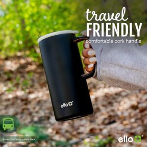 Ello Campy Vacuum Insulated Travel Mug with Leak-Proof Slider Lid and Comfy Carry Handle, Perfect for Coffee or Tea, BPA Free, Xavier Navy, 18oz