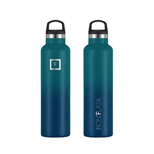 IRON °FLASK Sports Water Bottle - 24 Oz - 3 Lids (Narrow Spout Lid) Leak Proof, Durable Vacuum Insulated Stainless Steel - Hot & Cold Double Walled Insulated Thermos - Mothers Day Gifts