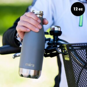 MIRA 12 oz Stainless Steel Vacuum Insulated Water Bottle - Double Walled Cola Shape Thermos - 24 Hours Cold, 12 Hours Hot - Reusable Metal Water Bottle - Kids Leak-Proof Sports Flask - Pearl Blue