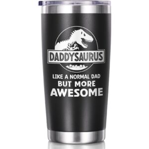 fimibuke gifts for dad from daughter, son, wife - 20 oz tumbler fathers day dad gifts for father, men, father-in-law, husband - daddysaurus funny birthday gift presents boxed insulated cup from kids