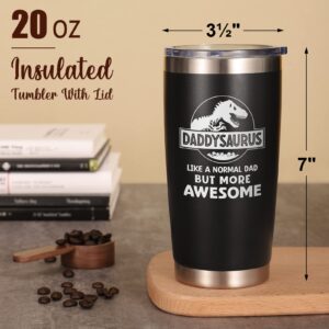 Fimibuke Gifts for Dad from Daughter, Son, Wife - 20 OZ Tumbler Fathers Day Dad Gifts for Father, Men, Father-in-Law, Husband - Daddysaurus Funny Birthday Gift Presents Boxed Insulated Cup from Kids