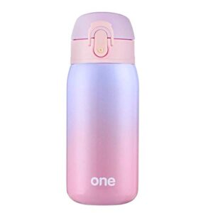 sprouts kids water bottle - 11oz, insulated stainless steel bottle, leakproof, perfect for kids lunch bag (purple-pink)