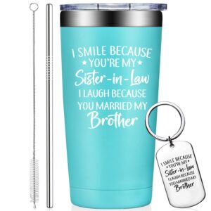 grifarny sister in law gifts, gifts for sister in law - sister in law birthday gifts - christmas gifts for sister in law women - sister in law tumbler 20oz