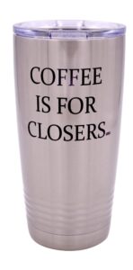 rogue river tactical large funny realtor real estate sales coffee is for closers 20 ounce travel tumbler mug cup w/lid gift salesperson associate