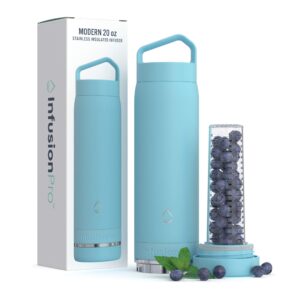 infusion pro fruit infuser water bottle vacuum insulated (20 oz) stainless steel : fruit infusion recipe ebook : bottom loading water infuser for more flavor : easy cleaning : great gift water bottle