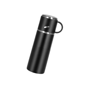 insulated water bottle travel coffee mug stainless steel vacuum flask coffee cups water flask for hot and cold drinks 14.2 oz/420ml（black）