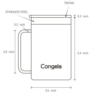 Congela 18oz 2Pack stainless steel insulated coffee mugs with handle, vacuum camping tea cups set with Tritan lid and sand with sage color combo(Cement+Desert Sage,18oz 2Pack)