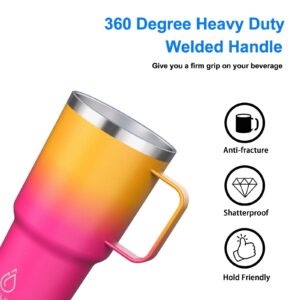 yoelike 32OZ Tumbler With Handle, Stainless Steel Vacuum Insulated Coffee Mug Cup for Travel, Home, Office, Indoor and Outdoor, Dishwasher Safe - Keep Cold 24hrs And Hot 12hrs (Dusk)