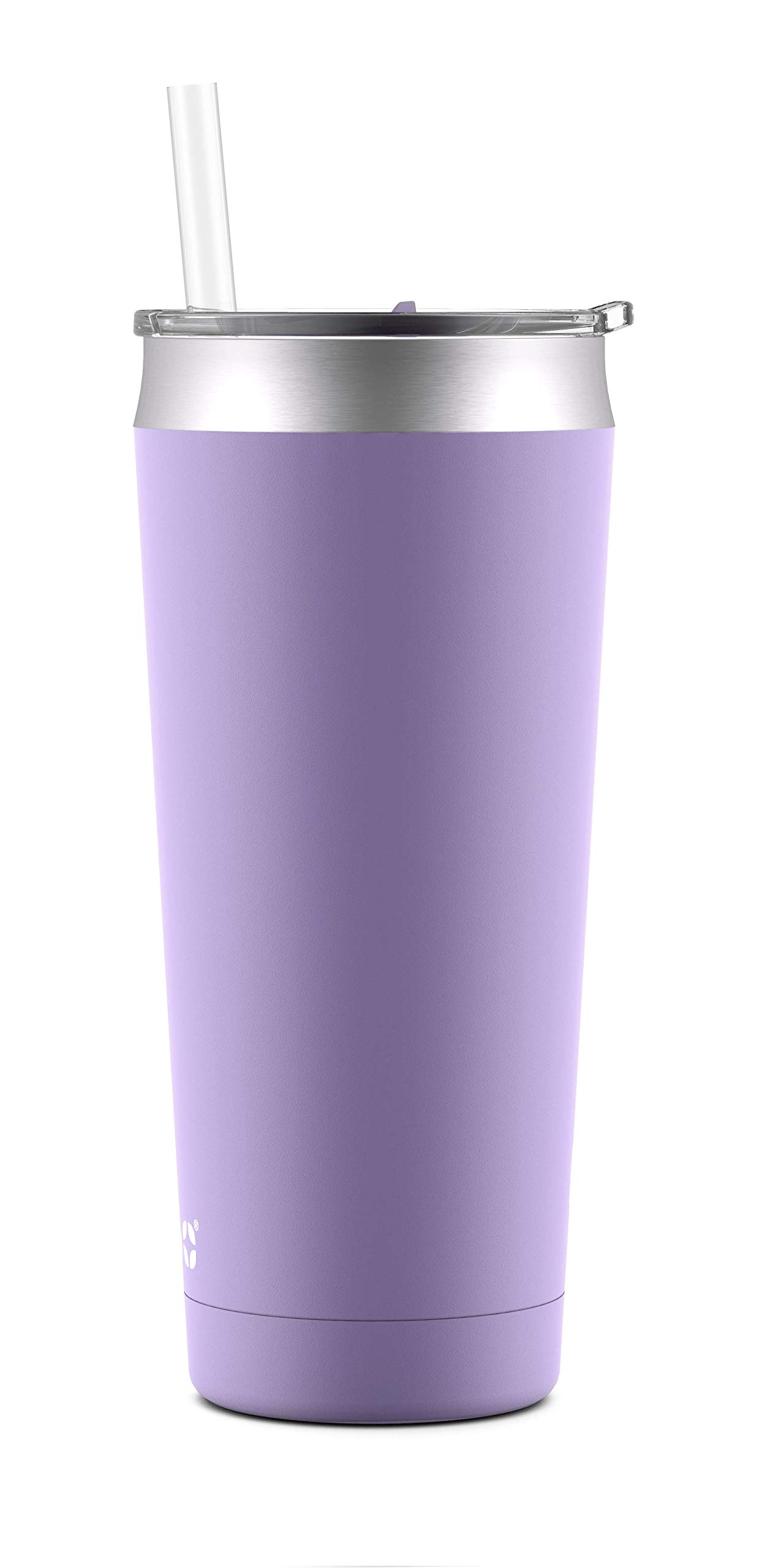 Ello Beacon Vacuum Insulated Stainless Steel Tumbler with Slider Lid and Optional Straw, 24 oz, Lavender