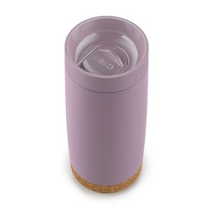 Ello Cole 16oz Vacuum Insulated Travel Coffee Mug with Leak-Proof Slider Lid and Built-in Coaster, Keeps Hot for 5 Hours, Perfect for Coffee or Tea, BPA-Free Tumbler, Mauve