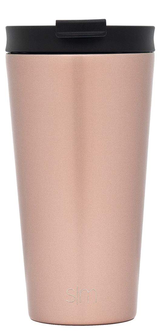 Simple Modern Insulated Tumbler with Lid and Straw | Iced Coffee Cup Reusable Stainless Steel Water Bottle Travel Mug | Gifts for Women Men Her Him | Classic Collection | 16oz | Rose Gold