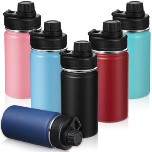 6 pcs 14 oz kids water bottle insulated stainless steel toddler flask with leak proof lid double walled kids water cup for kids, toddlers, girls, boys school travel sports camping (bright color)