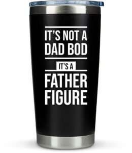 dad bod father figure mug fathers day coffee tumblers stainless steel dad bod cup 20 ounce fathers day mugs - humorous and unique fathers day gifts for dad coffee mug 50th birthday gifts for men