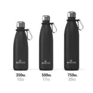 Stainless Steel Water Bottle – 25 oz Vacuum Insulated Double Wall with Screw Lid/Leak Proof Thermal Travel Sports Flask Coffee Canteen - 25 oz, Black