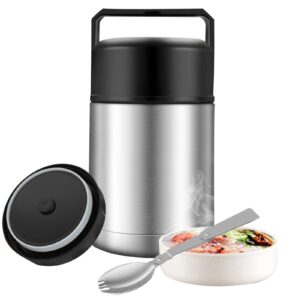 ssawcasa soup thermos for adults, 27oz thermos for hot food, wide mouth stainless steel food thermos jar, insulated lunch container with spoon & handle, leak proof thermal bento box flask meal carrier